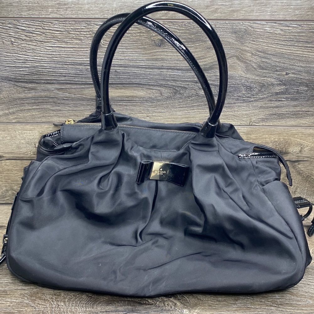 Kate Spade Cross Body Black Puffy Nylon Diaper Bag Gently Used